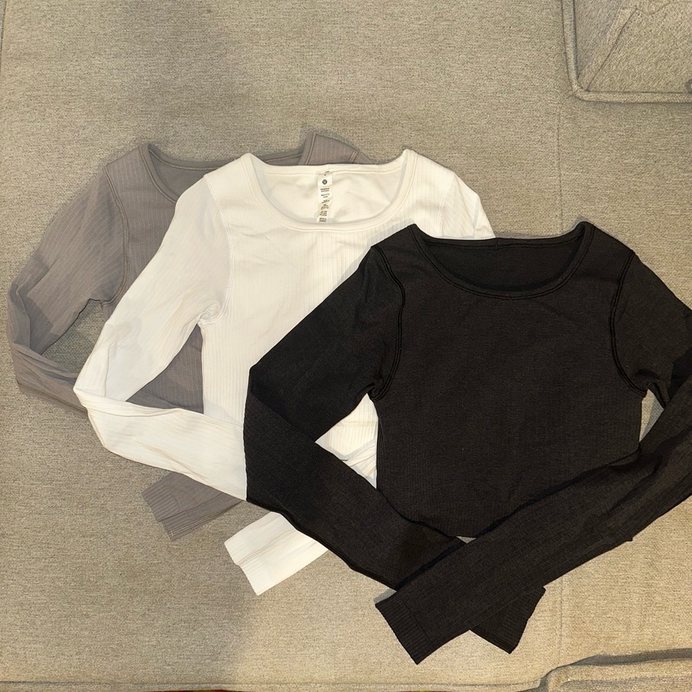 Lululemon ebb to street long sleeves bundle of 3